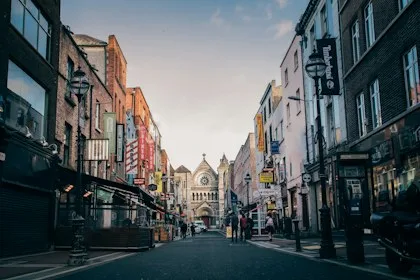 Colourful streets and historic architecture in Dublin