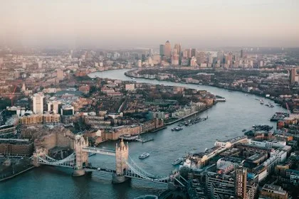 London skyline overlooking the River Thames